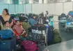 Passengers stranded at the Delhi Airport amid IndiGo flight