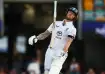 Ben Stokes tosses his bat up after losing his wicket on the