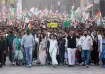 TMC supporters, led by Mamata Banerjee, hold protests