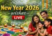 Happy New Year 2026 wishes LIVE image with rangoli, muggulu designs and morning celebrations