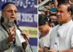 AIMIM chief Asaduddin Owaisi (left) and Assam CM Himanta