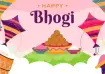 Happy Bhogi 2026 wishes images with Telugu, Tamil and English greetings