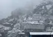 Fresh snowfall at the Vaishno Devi shrine in Jammu and
