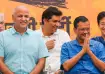Delhi Chief Minister Arvind Kejriwal with Manish Sisodia