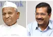 Anna Hazare with Arvind Kejriwal.