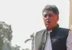Congress leader Manish Tewari outside the Parliament/ File