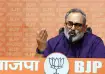 BJP leader Rajeev Chandrasekhar during a press conference/