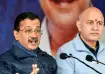 Arvind Kejriwal with Manish Sisodia during a presser/ File