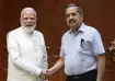 PM Modi meets new Niti Aayog Vice Chairman Ashok Lahiri.