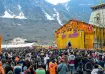 People throng the premises of the Kedarnath temple on the