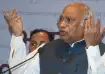 Congress president Mallikarjun Kharge during a press