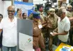South superstar Rajinikanth arrived at a polling station in