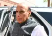 Defence Minister Rajnath Singh inside Parliament premises/