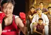 China's MMA fighter Shi Ming and poster of Dangal
