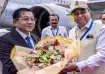 Myanmar's President U Min Aung Hlaing arrives in India. 