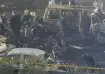 Security personnel at the spot after a blast occurred in a