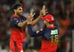 Bhuvneshwar Kumar celebrating Sudharsan's wicket with Virat Kohli