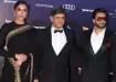 Deepika Padukone with her father Prakash Padukone and husband Ranveer Singh