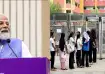 Prime Minister Narendra Modi (L), and candidates for