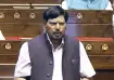 Union Minister Ramdas Athawale speaks during a debate in