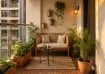 Warm wood and cane balcony