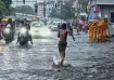 A waterlogged road in Delhi after extremely heavy rainfall