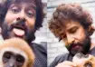 Chiyaan Vikram with Lar gibbon