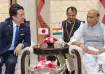 Defence Minister Rajnath Singh (right) with Japanese
