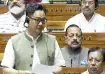 Union Parliamentary Affairs Minister Kiren Rijiju speaks in