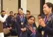 PM Modi interacting with Mirabai Chanu