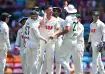 Josh Hazlewood celebrating his wicket vs Bangladesh