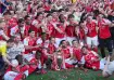 Arsenal with the Premier League trophy