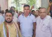 Congress leaders protesting outside the Pinjore police