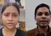 Protester Nishu Aazad (left) alleges father assaulted