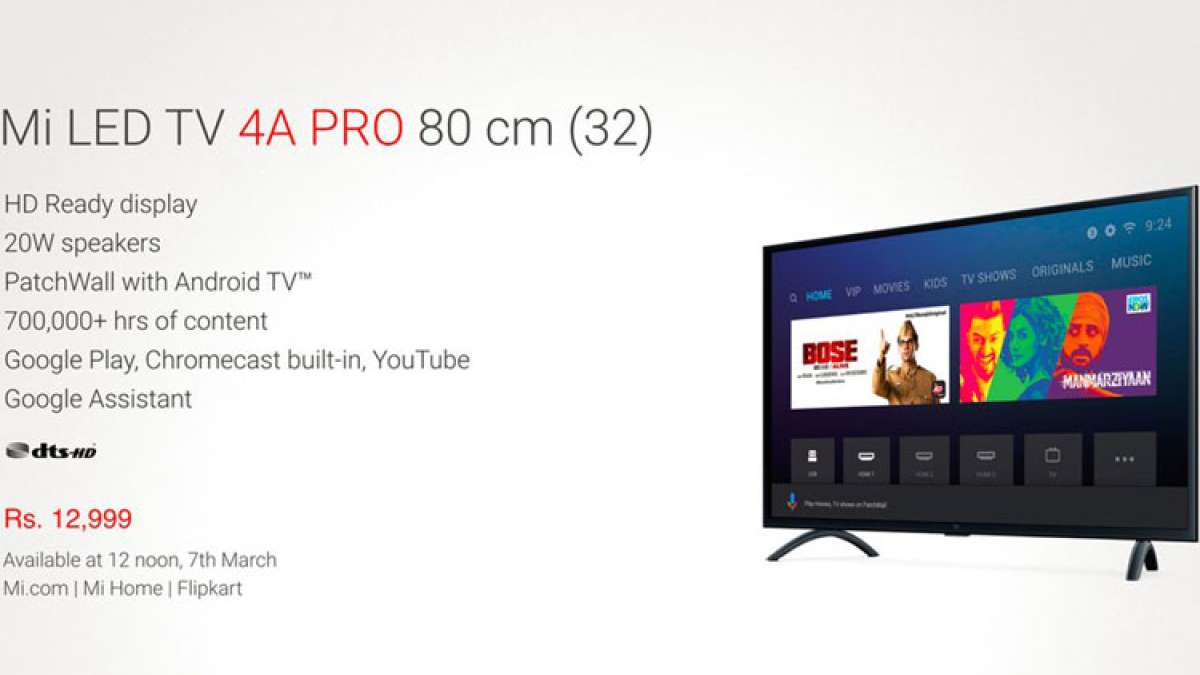 Xiaomi Mi LED TV 4A PRO 32 Smart TV launched in India: Price
