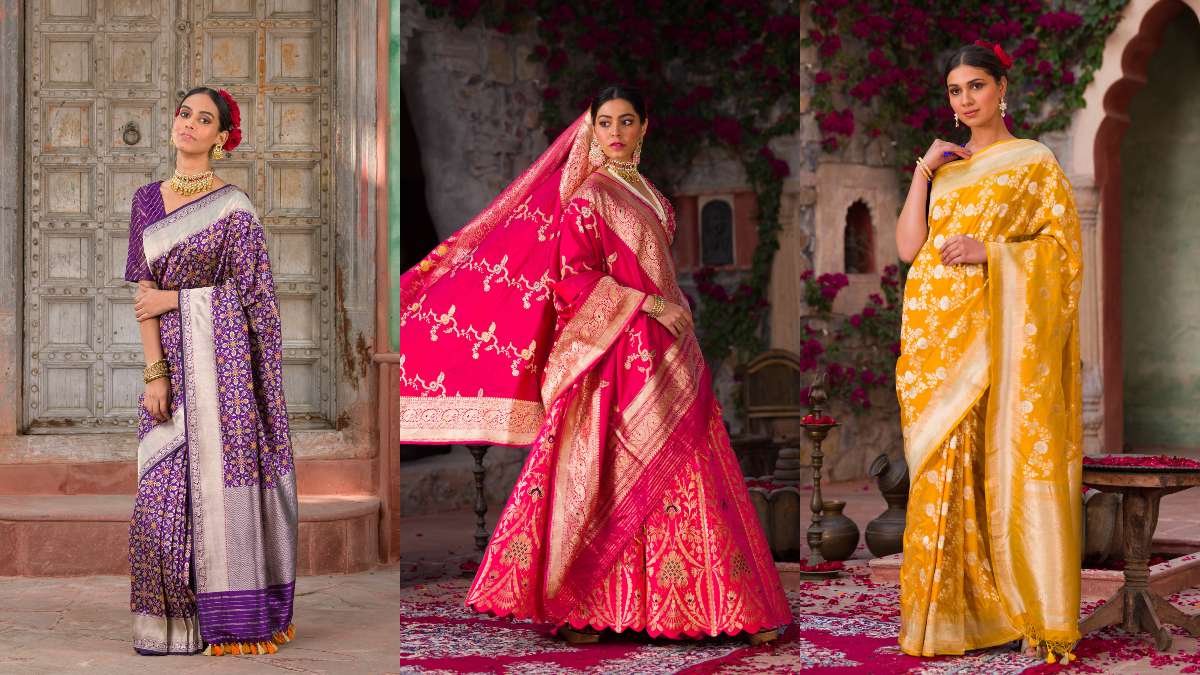 बनारसी साड़ी को इन तरीकों से करें कैरी, नज़र आएंगी और भी ज्यादा खूबसूरत -  Stylish and different ways to wear Banarasi saree