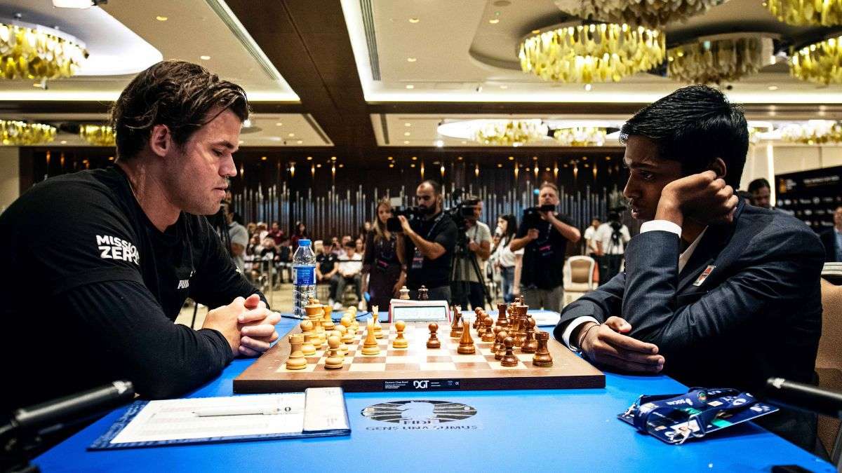 The Bridge on X: 16-year-old R. Praggnanandhaa left the entire chess  fraternity in awe as he defeated reigning five-time World Champion GM Magnus  Carlsen during the ongoing Airthings Masters.👏 He is just