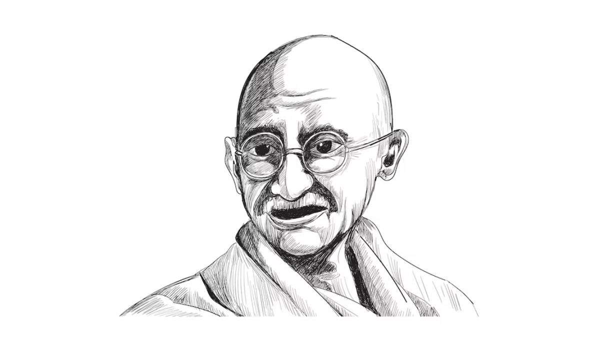 Most Easy Gandhi Drawing | Mahatma Gandhi Drawing Portrait Very Easy -  YouTube