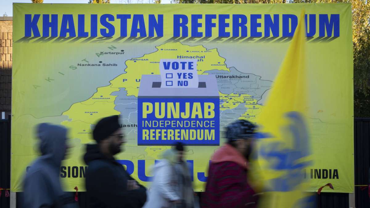 A pro-Khalistani banner in Canada seeking a referendum.