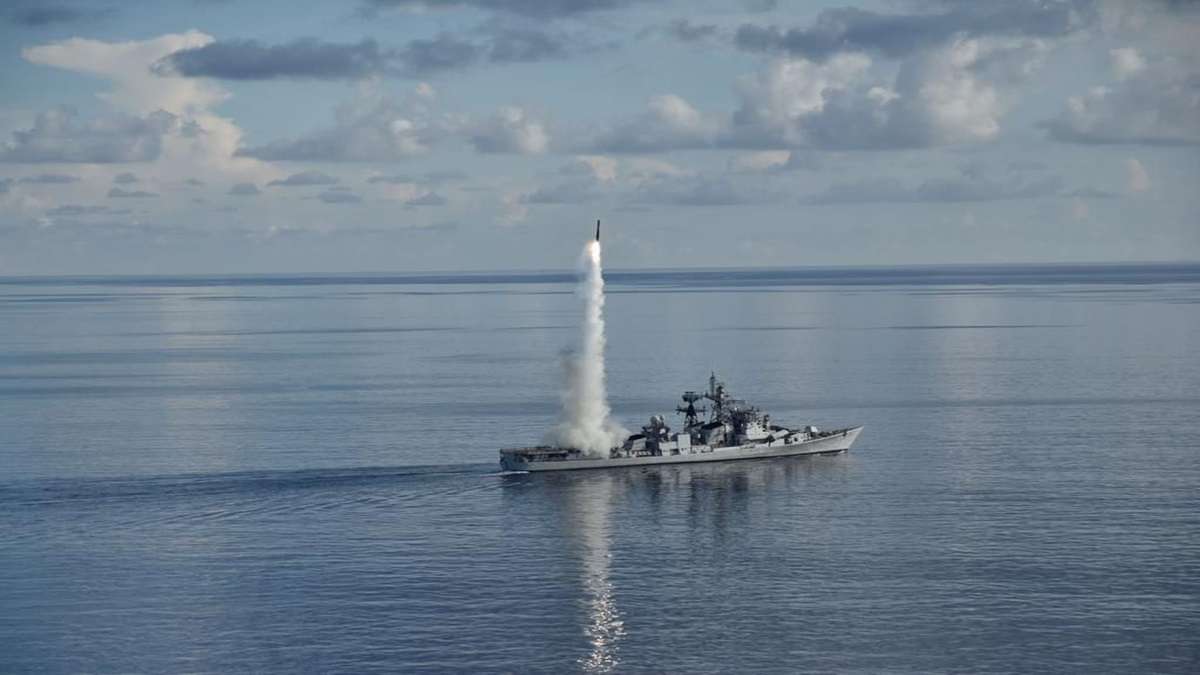 Indian Naval Warships Fires BrahMos Cruise Missile