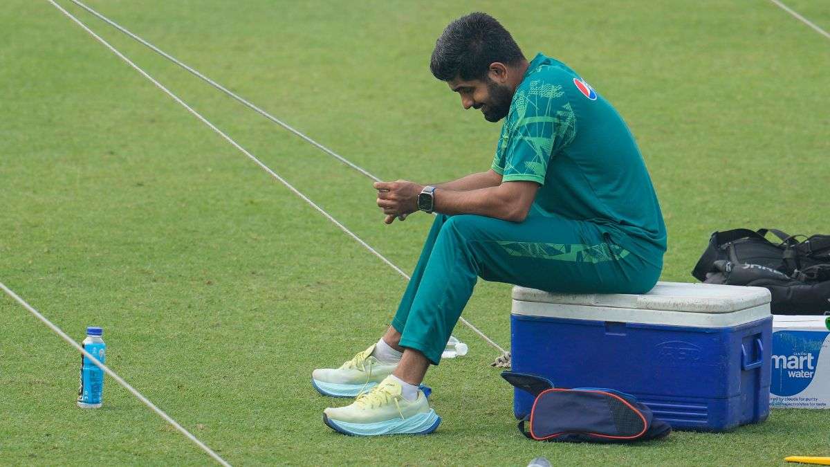 Babar Azam during training session at Eden Gardens in