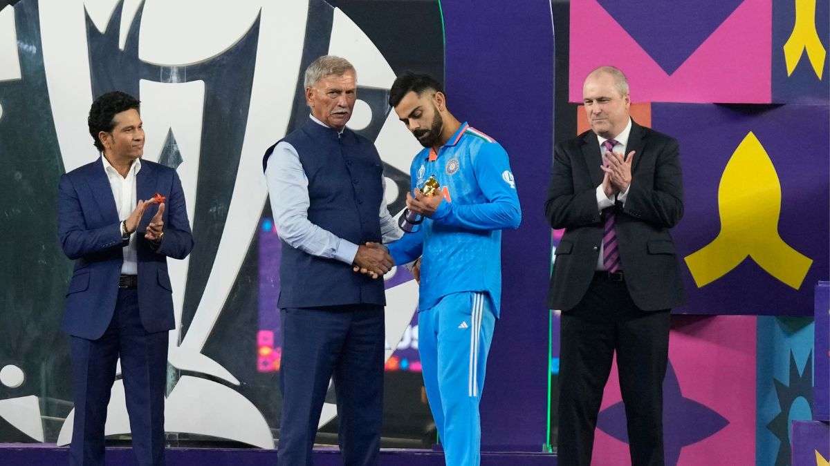 Virat Kohli with the Player of the Tournament award at