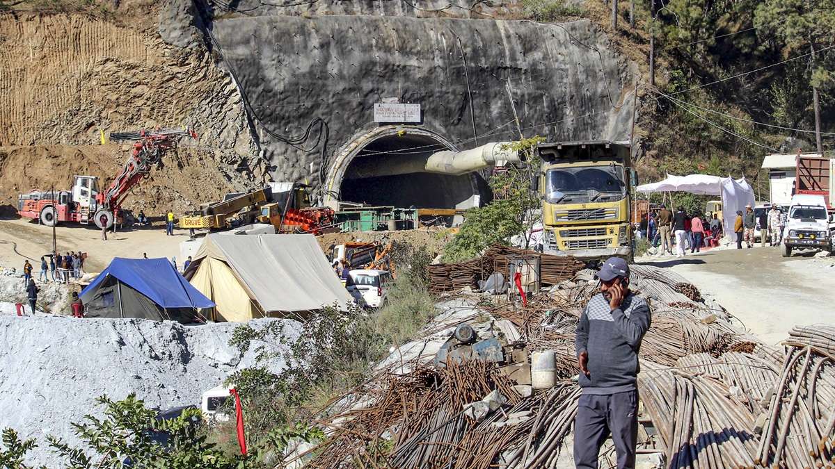 The under-construction tunnel between Silkyara and