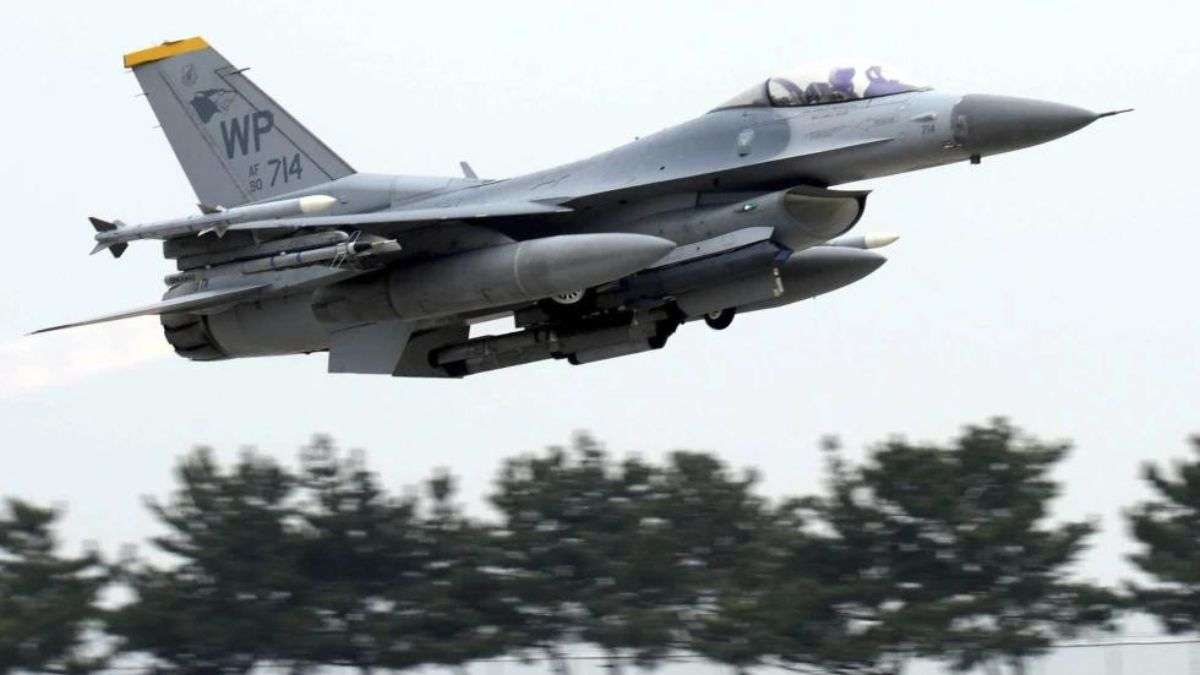 US Air Force’s F-16 fighter takes off during an annual joint air exercise “Max Thunder” between Sou