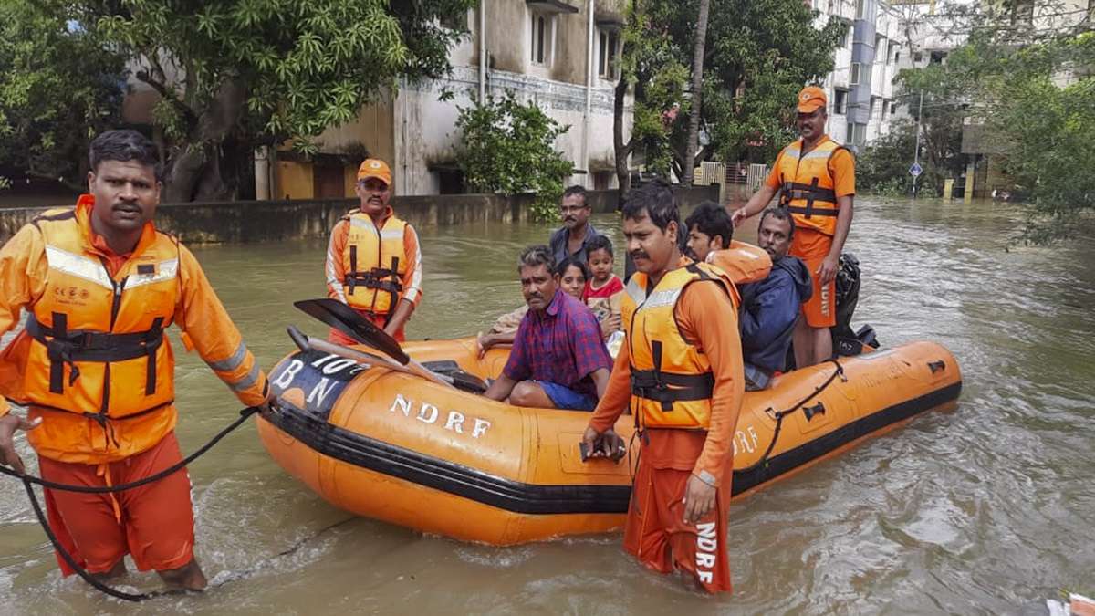 Relief teams are carrying out rescue operations in the