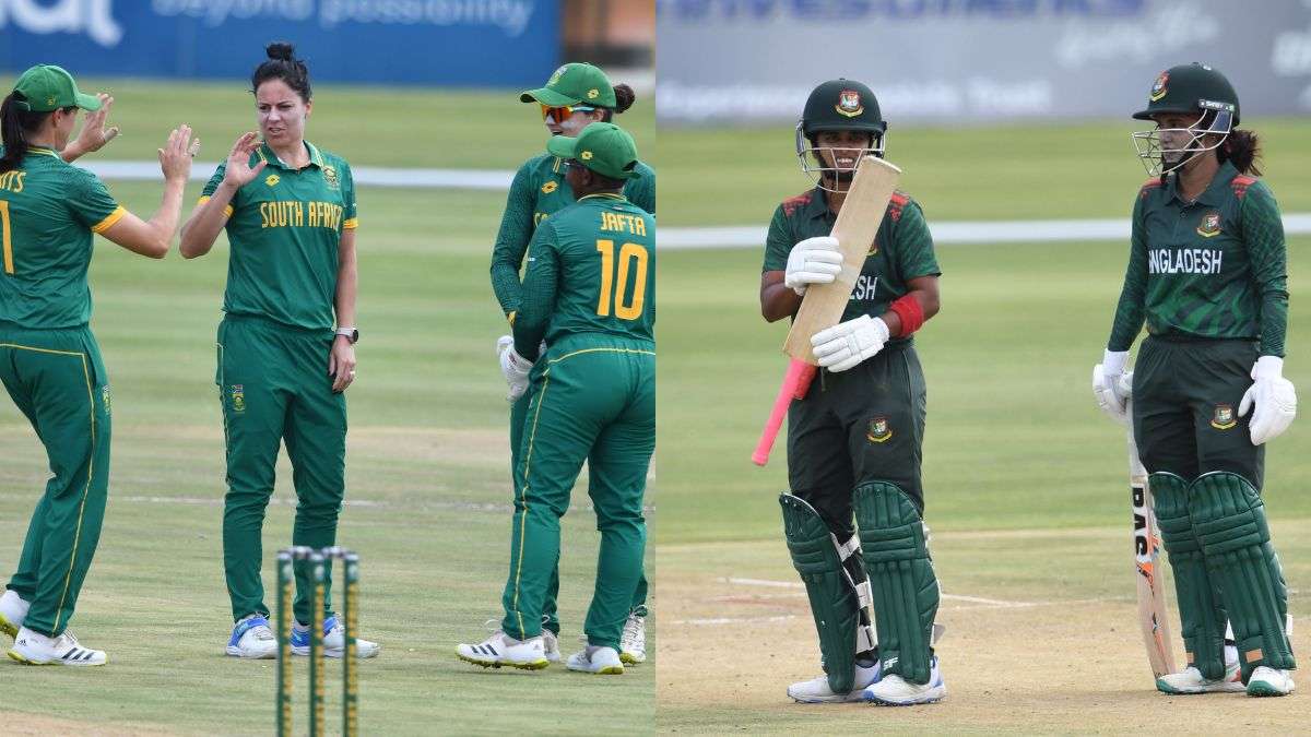 South Africa women (left) and Bangladesh women (right).