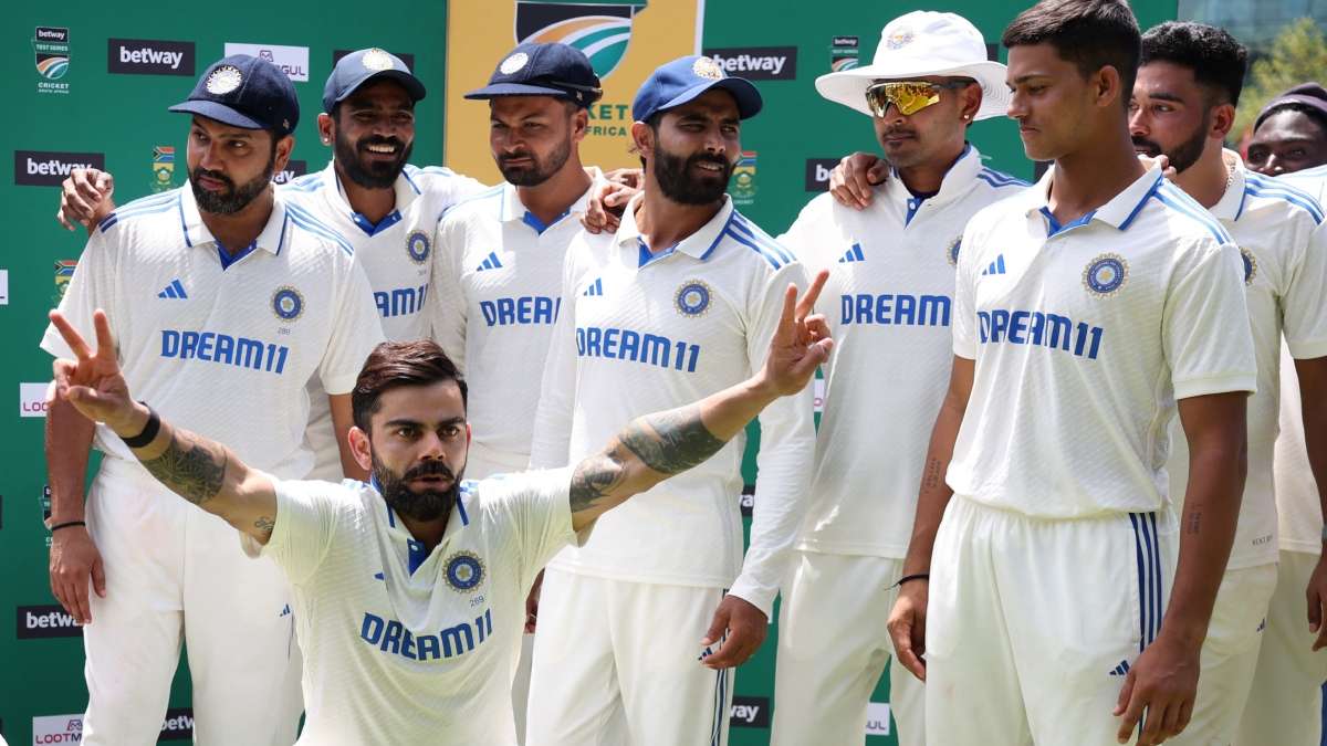 Team India after winning their first-ever Test in Cape Town