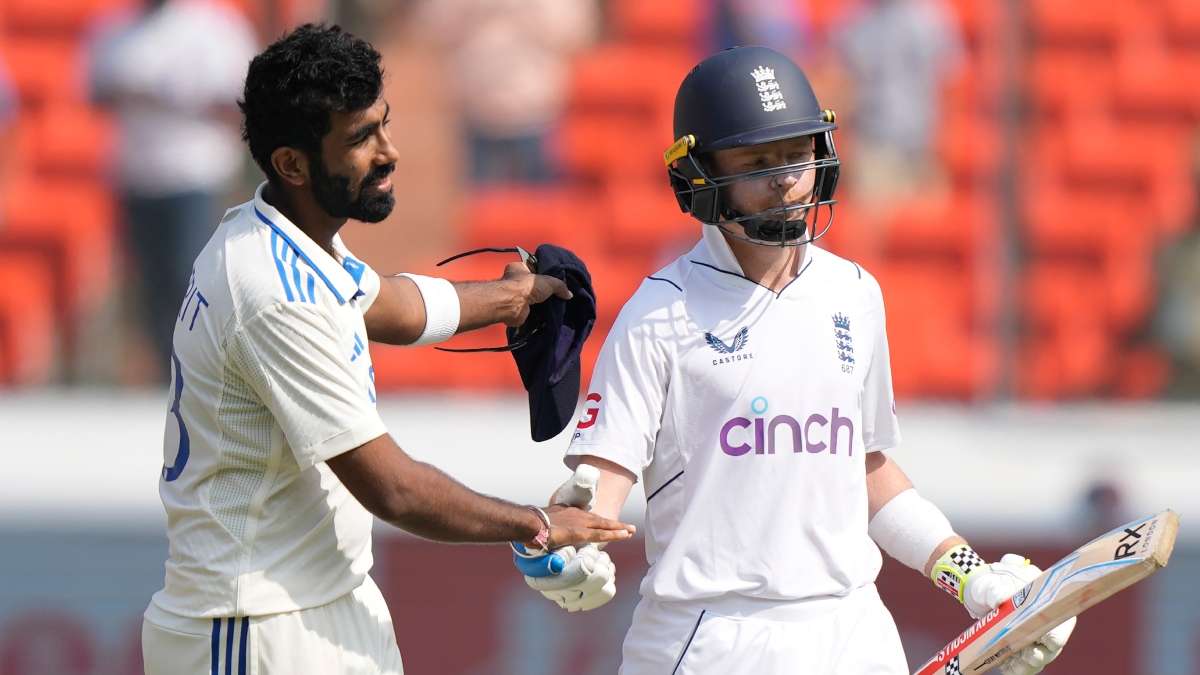 Jasprit Bumrah congratulates Ollie Pope for his magnificent