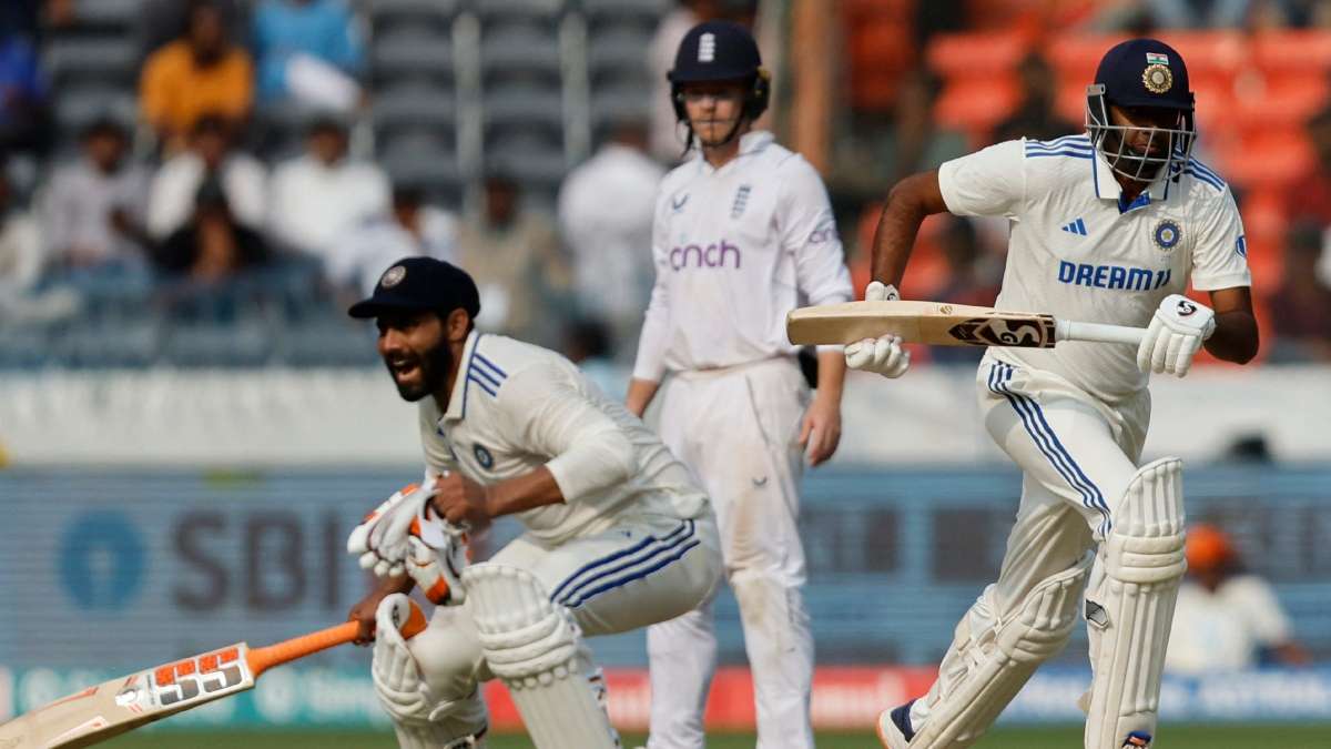 R Ashwin and Ravindra Jadeja during the mix-up on Day 2 of