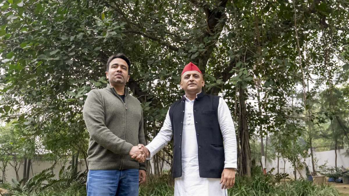 Jayant Chaudhary with Akhilesh Yadav